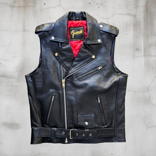 Gilet pelle chiodo - , smanicato